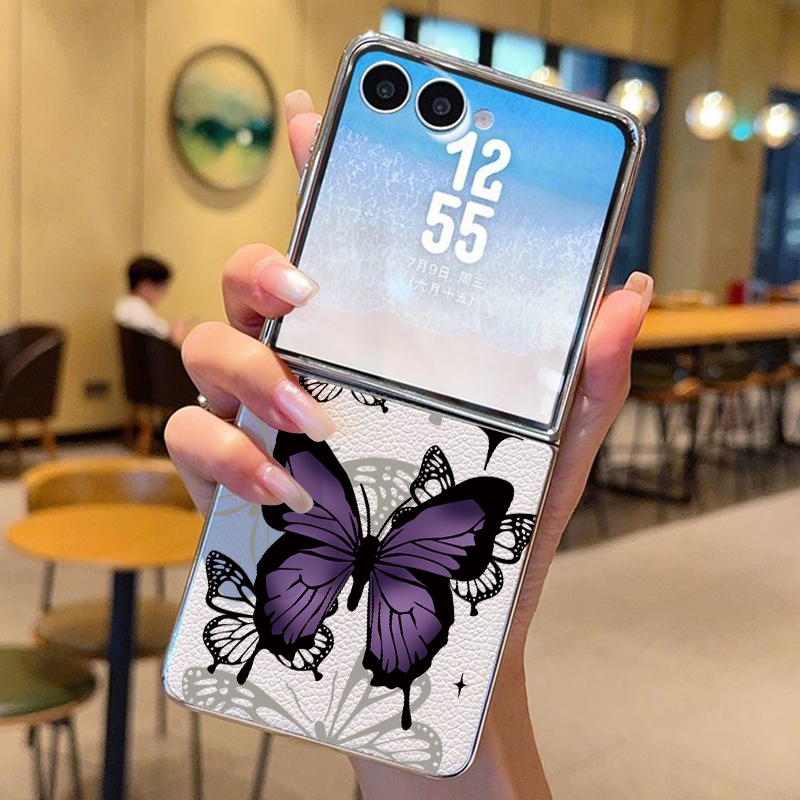 Phone Cases Z Flip 7 - Fioletowe etui na telefon z PU