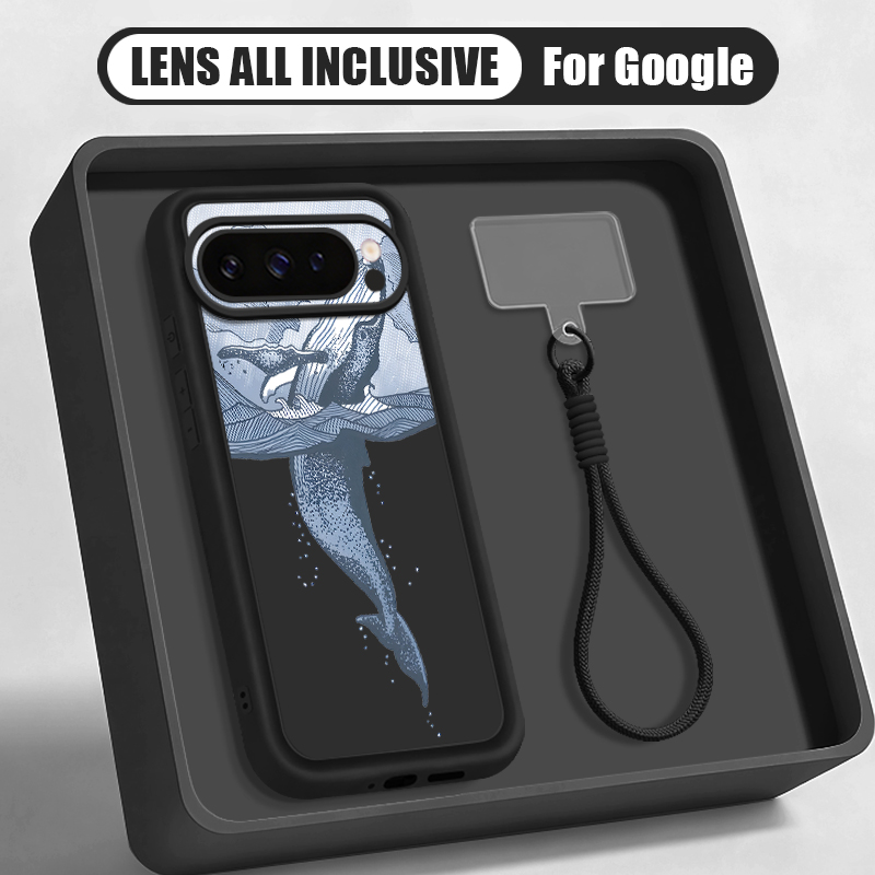 Phone Cases Pixel 10 Pro - Etui z silikonu z nadrukiem wieloryba