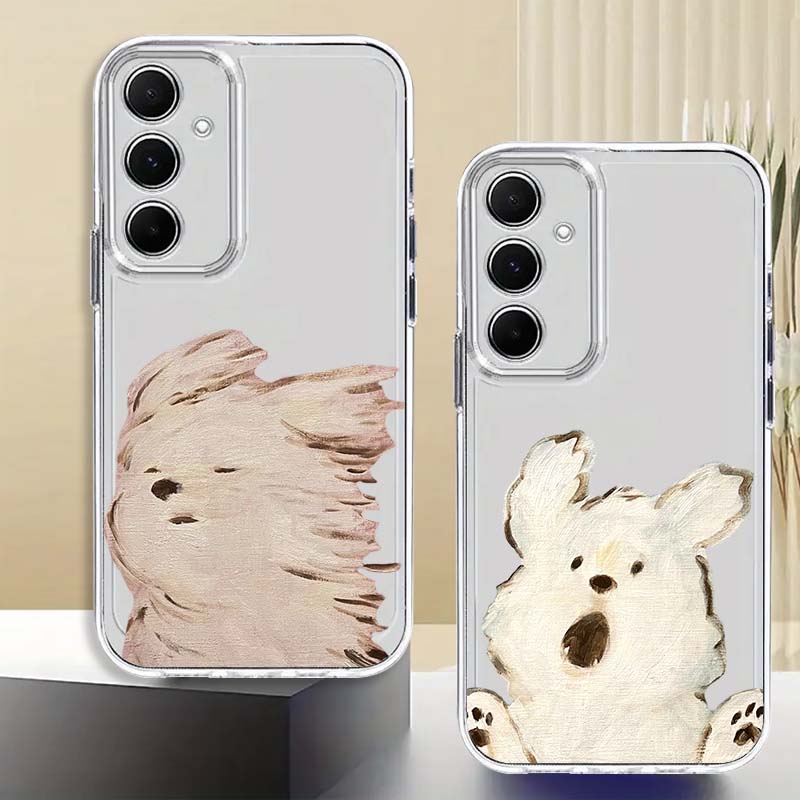 Phone Cases Samsung A14 - Zabawny kreskówkowy wzór z jagnięcinką, przezroczyste